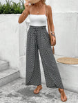 Bohemian Slit Wide Leg Smocked Pants