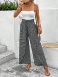 Bohemian Slit Wide Leg Smocked Pants
