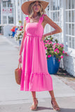 Ruffle Tiered High Waist Maxi Dress