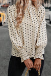 Polka Dot Frilled Collar Blouse