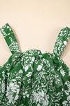 Floral Shirred Crop Top & High Waist Midi Skirt Set