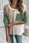 Vineyard Color Block Drop Shoulder Sweater