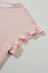 Rose Textured Ruffled Blouse
