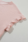 Rose Textured Ruffled Blouse