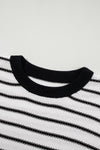 Black Stripe Knit Top