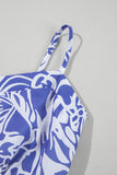 Floral Spaghetti Strap High Waist Maxi Dress