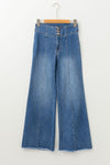 High Waist Raw Seamed Flare Jeans