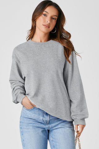 Grey Drop Shoulder Crewneck Sweatshirt