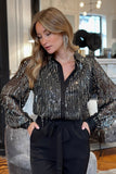 Sequin Tasseled Button Up blouse