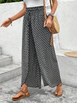 Bohemian Slit Wide Leg Smocked Pants