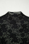 Floral Mesh Lace Mock Neck Top