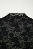 Floral Mesh Lace Mock Neck Top