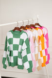 Checkered Bishop Sleeve Sweater | 3 Colors