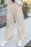 Stripe Wide Leg Drawstring Pants