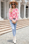 Heart Jacquard Knit Sweater