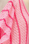 Pink Striped Crochet Cover Up