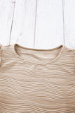 Wavy Textured Ruffle Sleeve Top