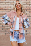 Rose Plaid Corduroy Shacket