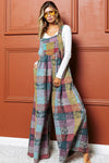 Multicolor Brushed Checkered Overalls