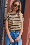 Stripe Bat Sleeve T Shirt