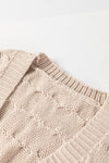 Cable Knit Eyelet Baggy Cardigan