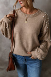 Pearl Detailed Drop Shoulder Sweater