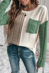 Vineyard Color Block Drop Shoulder Sweater