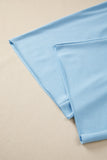 Blue Solid 2 Piece Outfit