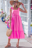 Ruffle Tiered High Waist Maxi Dress