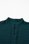 Green Textured Short Sleeve Blouse