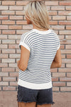Blue Stripe Knit Top