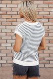 Blue Stripe Knit Top