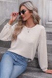 Khaki Stripe Long Sleeve Top