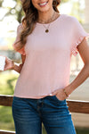 Rose Textured Ruffled Blouse