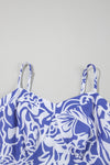 Floral Spaghetti Strap High Waist Maxi Dress