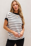 Black Stripe Knit Top