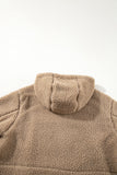 Khaki Fleece Zip Up Hooded Jacket