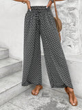Bohemian Slit Wide Leg Smocked Pants