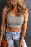 Grey U Neck Crop Top