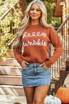 Hello Pumpkin Textured Sweater