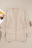 Cable Knit Eyelet Baggy Cardigan