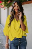 Summer Sleeve Wrap V Neck Blouse