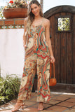 Paisley Spaghetti Straps Wide Leg Jumpsuit