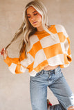 Checkered Bishop Sleeve Sweater | 3 Colors