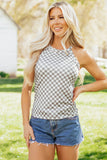 Checkered Halter Tank Top