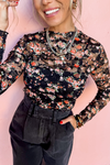 Floral Sheer Long Sleeve Top