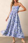 Floral Spaghetti Strap High Waist Maxi Dress