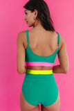 Color Block Trim High Waisted Bikini