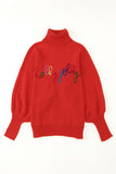 Merry Embroidered High Neck Sweater | 3 Colors