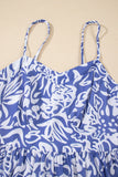 Floral Spaghetti Strap High Waist Maxi Dress